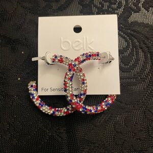 Belk Multicolor Crystal Hoop Earrings